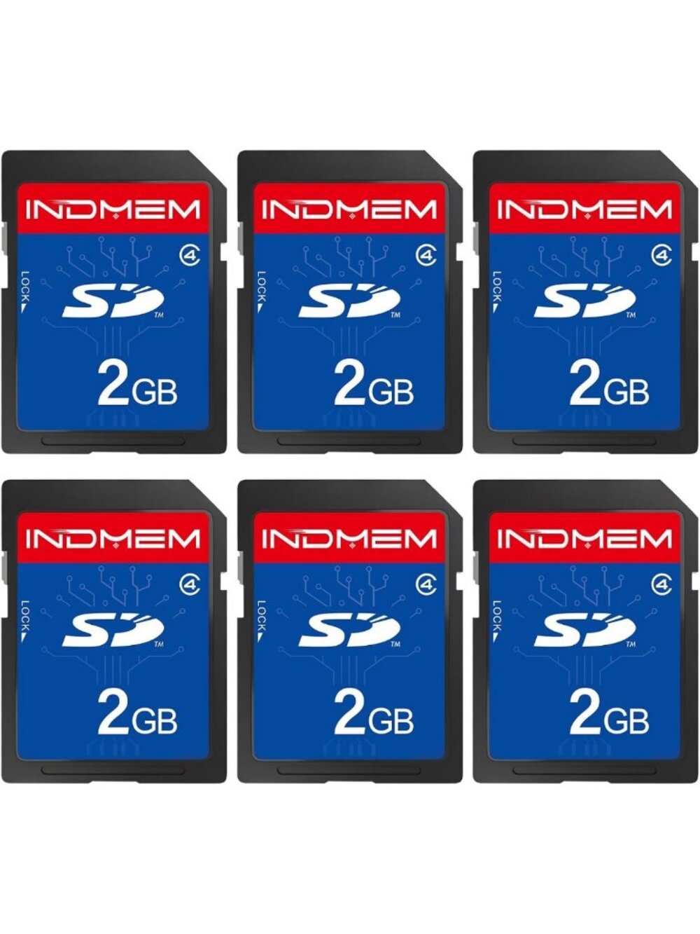 2GB SD Card Pack of 6 | Class 4 Flash Memory Cards for Cameras & Devices